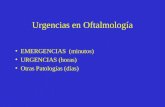 Urgencias en Oftalmología EMERGENCIAS (minutos) URGENCIAS (horas) Otras Patologías (días)
