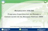 Resolución 256/09 Programa Experimental de Manejo y Conservación de los Bosques Nativos 2009 Encuentro Nacional Componente Bosques Nativos y su Biodiversidad.