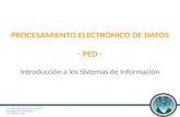 PROCESAMIENTO ELECTRÓNICO DE DATOS - PED - Introducción a los Sistemas de Información Procesamiento Electrónico de Datos Ing. Edgar Raúl Molina Rey 1er.