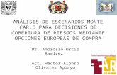 ANÁLISIS DE ESCENARIOS MONTE CARLO PARA DECISIONES DE COBERTURA DE RIESGOS MEDIANTE OPCIONES EUROPEAS DE COMPRA Dr. Ambrosio Ortiz Ramírez Act. Héctor.