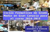 Ciclos Formativos de Grado Medio en Gran Canaria para el curso 2014-2015 IES de TAFIRA DEPARTAMENTO DE ORIENTACIÓN ABRIL 2014.