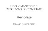 USO Y MANEJO DE RESERVAS FORRAJERAS Henolaje Ing. Agr. Romina Kalan.