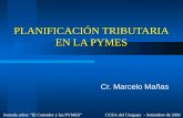 PLANIFICACIÓN TRIBUTARIA EN LA PYMES Cr. Marcelo Mañas Jornada sobre “El Contador y las PYMES” CCEA del Uruguay - Setiembre de 2001.