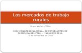 Jürgen Weller, CEPAL XXIV CONGRESO NACIONAL DE ESTUDIANTES DE ECONOMÍA DEL PERÚ – HUANCAYO 2014. 10 de noviembre de 2014 Los mercados de trabajo rurales.