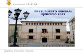 Ajuntament d’ ALZIRA Regiduria d’economia i hisenda 1 PRESUPUESTO GENERAL EJERCICIO 2012.