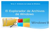 El Explorador de Archivos de Windows Tema 3 : Ambiente de trabajo de Windows.