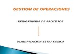 GESTION DE OPERACIONES REINGENIERIA DE PROCESOS PLANIFICACION ESTRATEGICA.