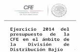Ejercicio 2014 del presupuesto de la CFE en el ámbito de la División de Distribución Bajío 1.