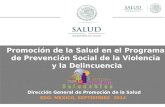 Dirección General de Promoción de la Salud EDO. MEXICO, SEPTIEMBRE 2014 Promoción de la Salud en el Programa de Prevención Social de la Violencia y la.
