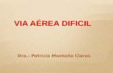 VIA AÉREA DIFICIL Dra.: Patricia Montaño Claros.  Responsabilidad fundamental.  Intercambio gaseoso adecuado.  Permeabilizar - mantener permeable VA.