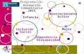 Palencia, 13 de marzo de 2015 Animación Comunitaria 2015 Envejecimiento activo Dependencia y Discapacidad Infancia Mujer Inclusión Social.