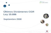 Www.chilecompra.cl Últimos Dictámenes CGR Ley 19.886 Septiembre 2008.