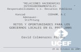 1 28 de Octubre de 2005 “RELACIONES HACENDARIAS INTERGUBERNAMENTALES: Responsabilidades v.s. Recursos Públicos” Konrad CEDHAM, A.C Adenauer- Stifttung.