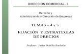 DIRECCIÓN COMERCIAL - I Derecho y Administración y Dirección de Empresas TEMAS – 4 y 5 : FIJACIÓN Y ESTRATEGIAS DE PRECIOS Profesor: Javier Oubiña Barbolla.