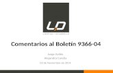Comentarios al Boletín 9366-04 Jorge Avilés Alejandra Candia 03 de Noviembre de 2014.
