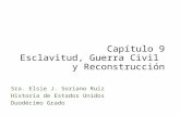 Capítulo 9 Esclavitud, Guerra Civil y Reconstrucción Sra. Elsie J. Soriano Ruiz Historia de Estados Unidos Duodécimo Grado.