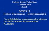 Sesión 6: Redes Bayesianas - Representación “La probabilidad no es realmente sobre números, es sobre la estructura del razonamiento” [G. Shafer] Modelos.
