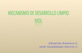 Eduardo Romero C. José Guadalupe García C.. Mecanismo de desarrollo limpio: MDL Es un procedimiento contemplado en el Protocolo de Kioto en donde países.