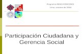 Participación Ciudadana y Gerencia Social Programa INDES-FONCODES Lima, octubre de 2004.