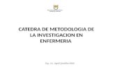 CATEDRA DE METODOLOGIA DE LA INVESTIGACION EN ENFERMERIA Esp. Lic. Ingrid Geraldine Melis.