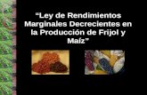 “Ley de Rendimientos Marginales Decrecientes en la Producción de Frijol y Maíz”