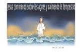 Mt 14, 22-33. Después de Jesús alimentar a los 5,000, le dijo a sus discípulos que subieran al bote y navegaran hasta el otro lado.