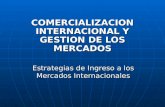 COMERCIALIZACION INTERNACIONAL Y GESTION DE LOS MERCADOS Estrategias de Ingreso a los Mercados Internacionales.