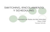 SWITCHING, ENCOLAMIENTO Y SCHEDULING Seminario de Redes de Alta Velocidad Mayo 2006 Tomás Urra B.