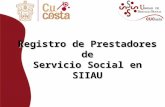 Registro de Prestadores de Servicio Social en SIIAU.