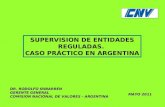 SUPERVISION DE ENTIDADES REGULADAS. CASO PRÁCTICO EN ARGENTINA DR. RODOLFO IRIBARREN GERENTE GENERAL COMISION NACIONAL DE VALORES - ARGENTINA MAYO 2011.