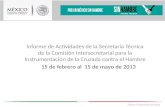 México Compromiso de todos Informe de Actividades de la Secretaría Técnica de la Comisión Intersecretarial para la Instrumentación de la Cruzada contra.