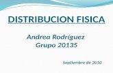DISTRIBUCION FISICA DISTRIBUCION FISICA Andrea Rodríguez Grupo 20135 Septiembre de 2010.
