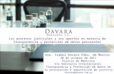 Los procesos judiciales y sus aportes en materia de transparencia y protección de datos personales Dra. Isabel Davara Fdez. de Marcos 20 de octubre de.