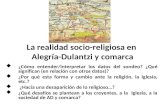 La realidad socio-religiosa en Alegría-Dulantzi y comarca  ¿Cómo entender/interpretar los datos del sondeo? ¿Qué significan (en relación con otros datos)?