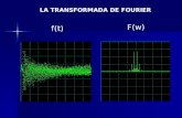 F(t) F(w) LA TRANSFORMADA DE FOURIER. Transformada de Fourier A la función F(  ) se le llama transformada de Fourier de f(t) y se denota por F, es.