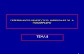 1 DETERMINANTES GENETICOS VS. AMBIENTALES DE LA PERSONALIDAD TEMA 8.