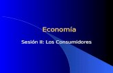 Economía Sesión II: Los Consumidores. Las Curvas de Indiferencia (1/2) Una curva de indiferencia refleja únicamente aquellas combinaciones de bienes x.