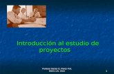 Profesor Néstor E. Pérez Poll, EICO, UV, 20111 Introducción al estudio de proyectos.