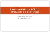 Gabriela Gómez Rodrigo Vargas Biodiversidad (ECI IV) Introducción a la biodiversidad.