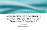 1 MENSAJES DE CONTROL Y ERROR DE LA PILA TCP/IP Semestre 2 Capítulo 8 Carlos Bran cbran@udb.edu.sv.