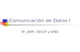 Comunicación de Datos I IP, ARP, DHCP y DNS. Algunas preguntas ¿Cómo se relaciona lo visto hasta ahora con Internet? ¿Qué es esa dirección IP que se configura.