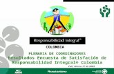COLOMBIA Cali, Marzo 17 de 2005 PLENARIA DE COORDINADORES Resultados Encuesta de Satisfación de Responsabilidad Integral® Colombia PLENARIA DE COORDINADORES.