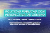 POLITICAS PÚBLICAS CON PÉRSPECTIVA DE GÉNERO DRA. JULIA DEL CARMEN CHAVEZ CARAPIA. COORDINADORA DEL CENTRO DE ESTUDIOS DE LA MUJER, ESCUELA NACIONAL DE.
