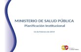MINISTERIO DE SALUD PÚBLICA Planificación Institucional 12 de Febrero de 2014.