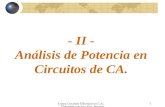 Curso: Circuitos Eléctricos en C.A. Elaborado por: Ing. Fco. Navarro H.1 - II - Análisis de Potencia en Circuitos de CA.
