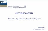 SOFTWARE FACTORY “Servicios Exportables y Fuente de Empleo” Jaime Dasso Gerente General - GMD Líder en tecnología de Información Empresarial.