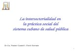1 La intersectorialidad en la práctica social del sistema cubano de salud pública Dr.Cs. Pastor Castell –Florit Serrate.