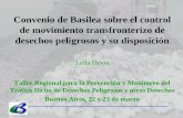 Convenio de Basilea sobre el control de movimiento transfronterizo de desechos peligrosos y su disposición Leila Devia Taller Regional para la Prevención.