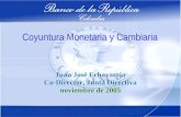 1 Coyuntura Monetaria y Cambiaria Juan José Echavarría Co-Director, Junta Directiva noviembre de 2005 Juan José Echavarría Co-Director, Junta Directiva.