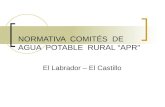 NORMATIVA COMITÉS DE AGUA POTABLE RURAL “APR” El Labrador – El Castillo.